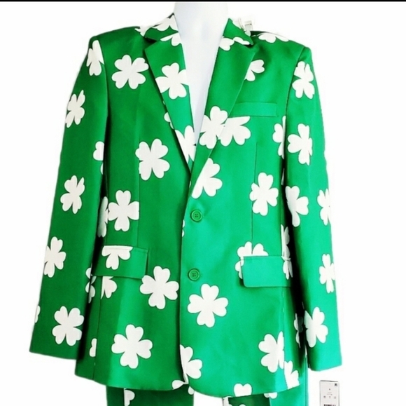 Happy Hour by Tipsy Elves St. Patrick's Day Green with White Shamrocks Size S. - Picture 11 of 11